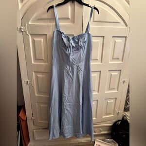 Light, Baby Blue Corset Boho Amazon Dress, Sz L